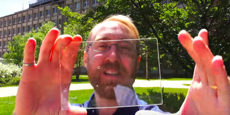 Janela solar transparente